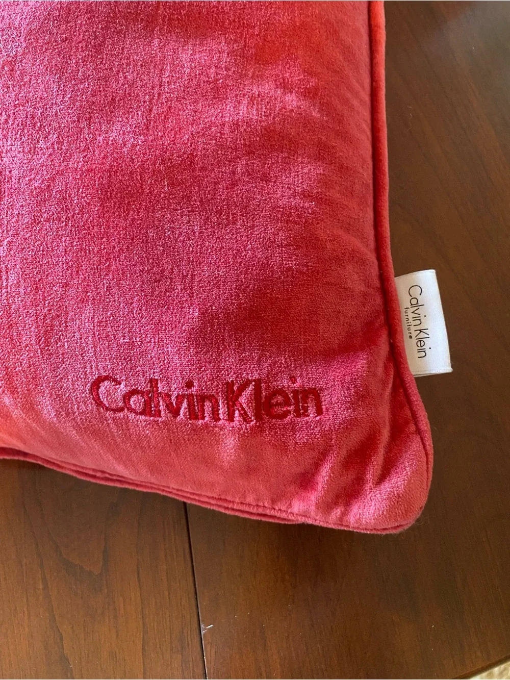 Calvin Klein Rose Velvet Square Pillow